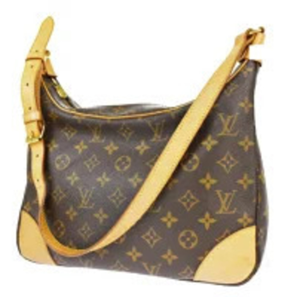 Louis Vuitton Boulogne Monogram Leather Shoulder Bag Brown